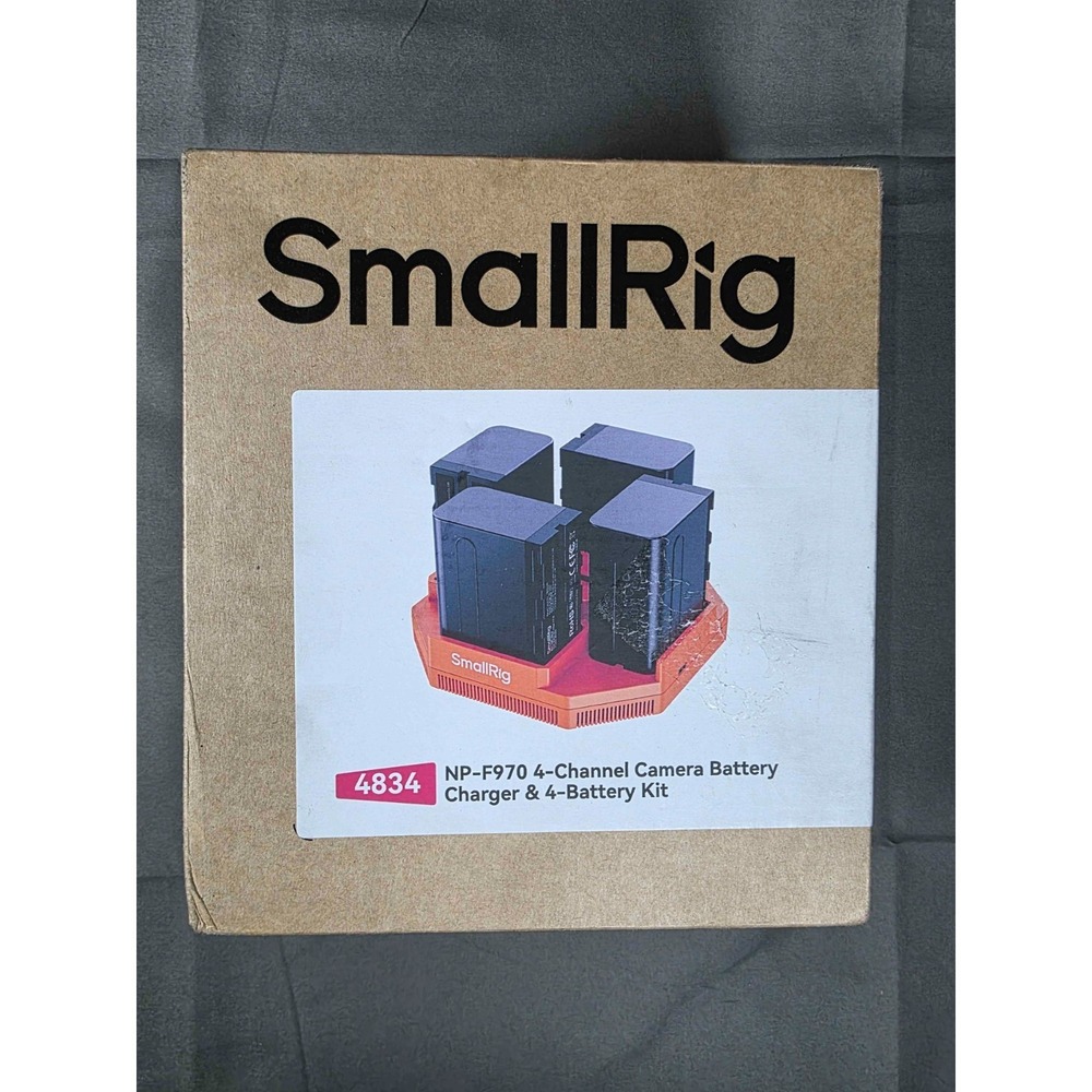 SmallRig NP-F970 Camera Battery Charger With 4 NP-F970 batteries for Sony.